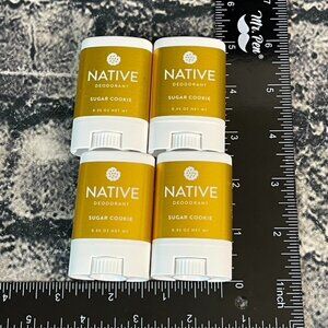 Native Sugar Cookie Deodorant Holiday Mini .35 oz Lot of 4 Travel Size
